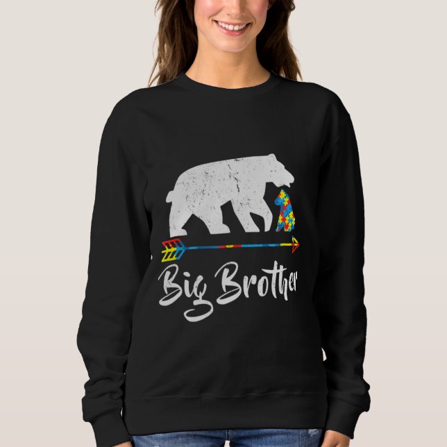 Big Brother Bear Autismus Sensibilisierung Proud A Sweatshirt (Vorderseite)