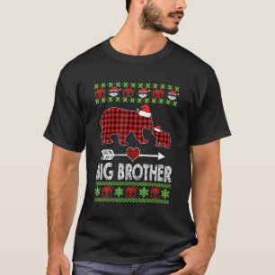 Big Brother Bear Santa Rote Karierte Familie Pajam T-Shirt