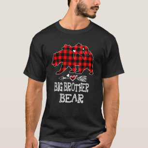 Big Brother Bear Weihnachten Pajama Rotes Karierte T-Shirt