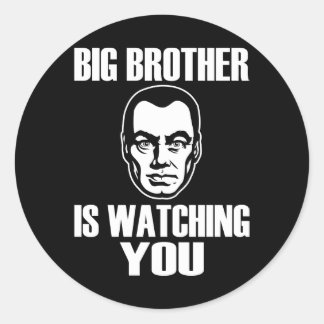 Big Brother beobachtet dich Runder Aufkleber