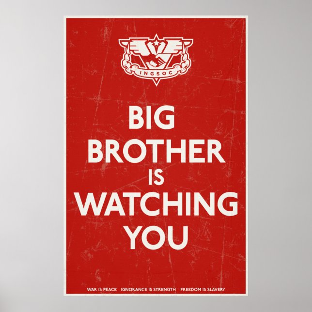 Big Brother beobachtet Sie beim Drucken Poster (Vorne)