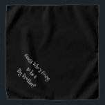 Big Brother Black and White Anpassbare große Haust Halstuch<br><div class="desc">Schwarze Bandana, mit einer niedlichen, lustigen Textankündigung... Raten Sie mal, wer wird ein großer Bruder? Denn Ihr Haustier ist auch Teil der Familie! Ideal für die Ankündigung eines neuen Haustieres oder Babys! Die Hintergrundfarbe ist beliebig, genau wie der Schriftart, die Größe und/oder die Farbe. Mach' es dir zu eigen! Auch...</div>