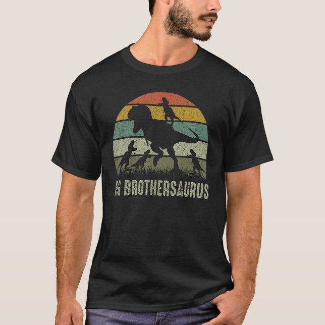 Big Brother Dinosaurier T Rex Big Brothersaurus 4  T-Shirt (Vorderseite)