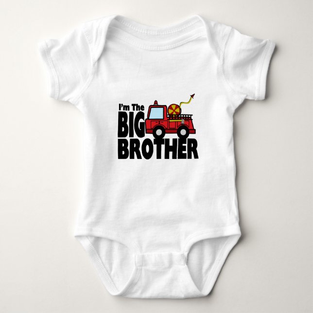 Big Brother Fire Truck Baby Strampler (Vorderseite)