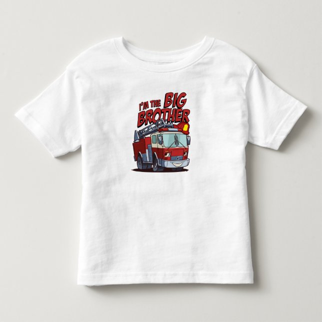 Big Brother Fire Truck Kleinkind T-shirt (Vorderseite)