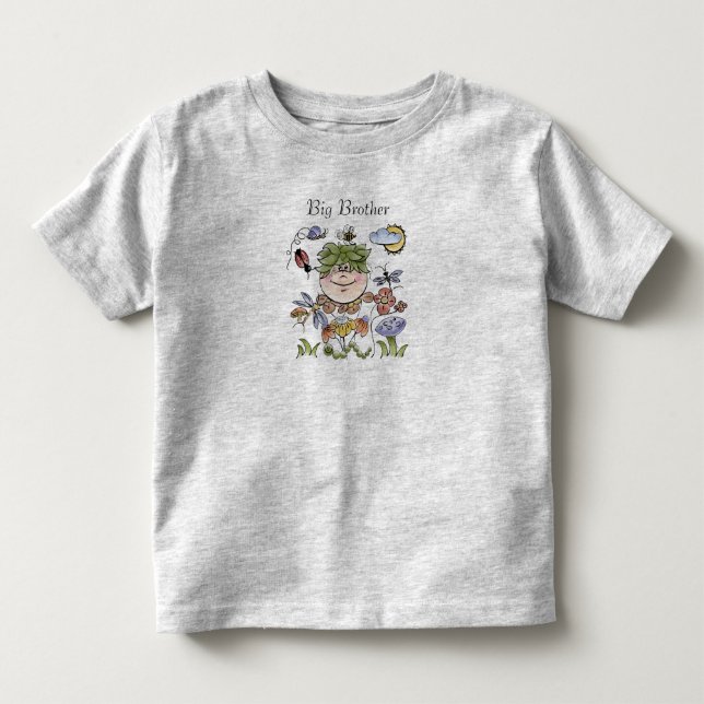 Big Brother Flower Garden Fairy Kleinkind T-shirt (Vorderseite)