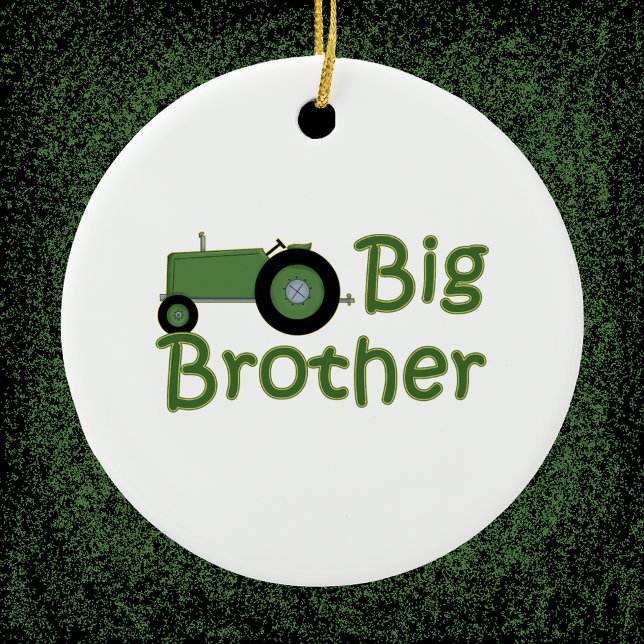 Big Brother Green Tractor Typografie Keramikornament (Von Creator hochgeladen)