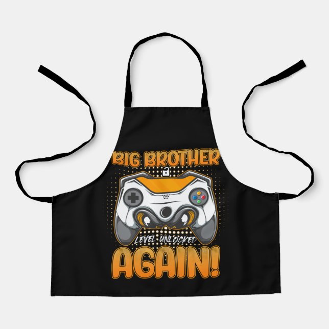Big Brother Level Uncked Boys Gaming Gamer Schürze (Vorderseite)