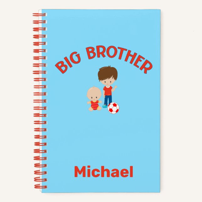 Big Brother mit Baby Brother Personalisiert Notizbuch (Vorderseite)