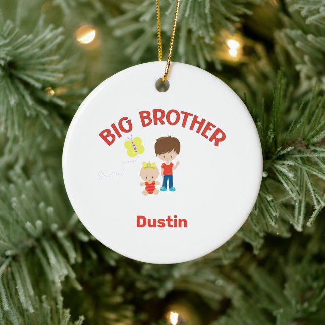 Big Brother mit Baby Schwester Big Brother Name Ye Keramik Ornament (Baum)