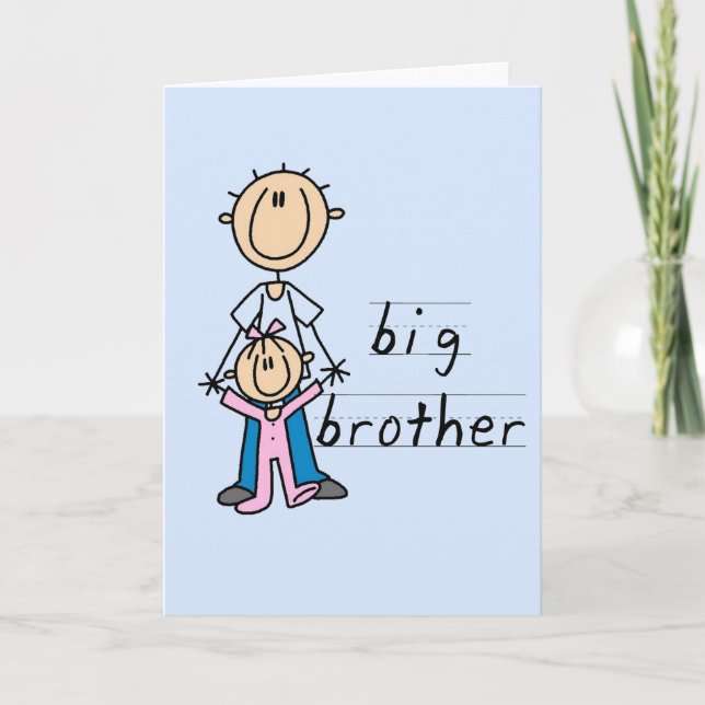 Big Brother mit Babytrampen und Geschenken Karte (Vorderseite)