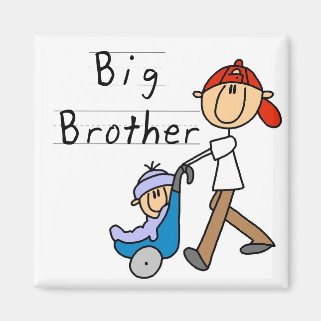 Big Brother mit Little Brother Tshirts und Geschen Magnet (Vorne)