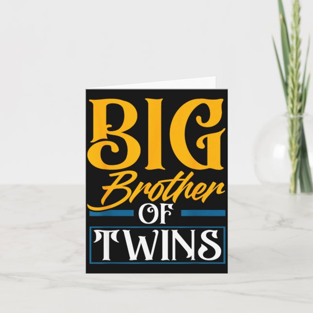 Big Brother Of Twins New Brother Sibling Funny Twi Karte (Vorderseite)