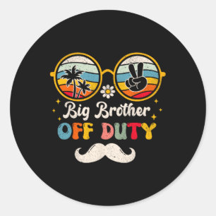 Big Brother Off Duty Sungles Beach Sunset Sommer Runder Aufkleber