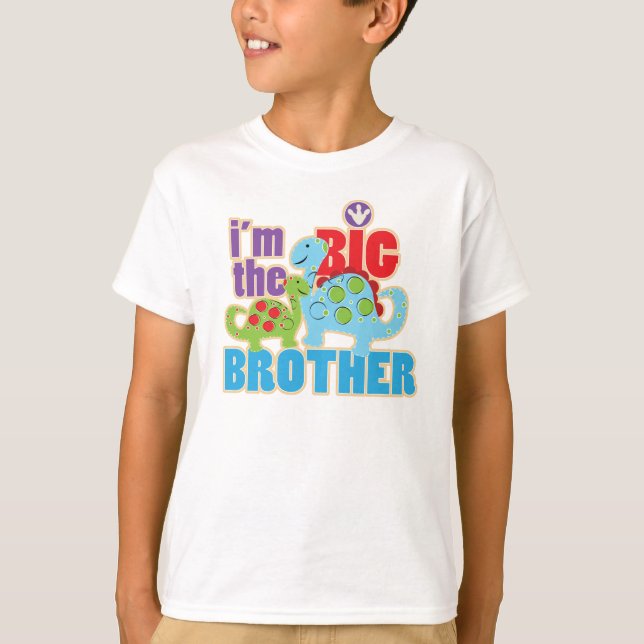 Big Brother personalisiert Dinosaurier Shirt Klein (Vorderseite)