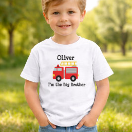 Big Brother Personalisiert Red Fire LKW Geschwiste Kleinkind T-shirt