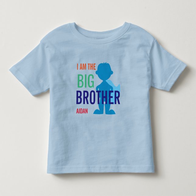Big Brother Personalisiert Superhero Silhouette Bo Kleinkind T-shirt (Vorderseite)