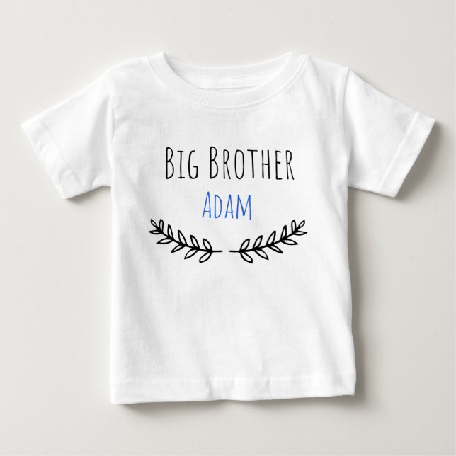 Big brother Personalized  name Baby T-shirt (Vorderseite)