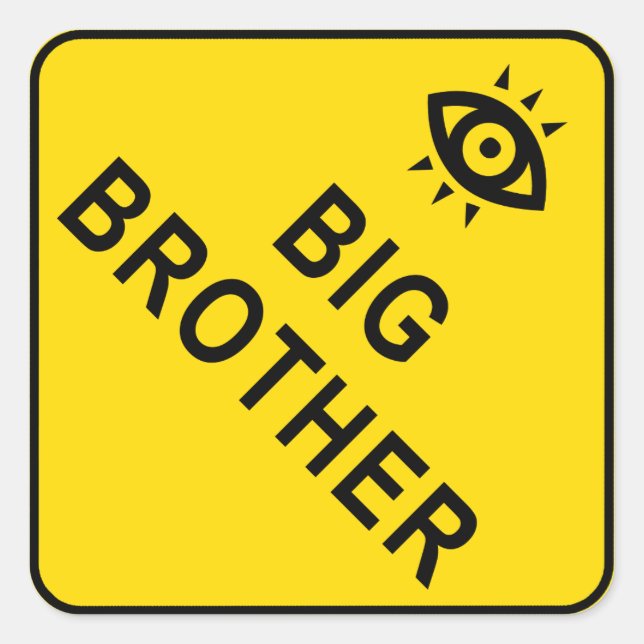 Big Brother Quadratischer Aufkleber (Vorderseite)