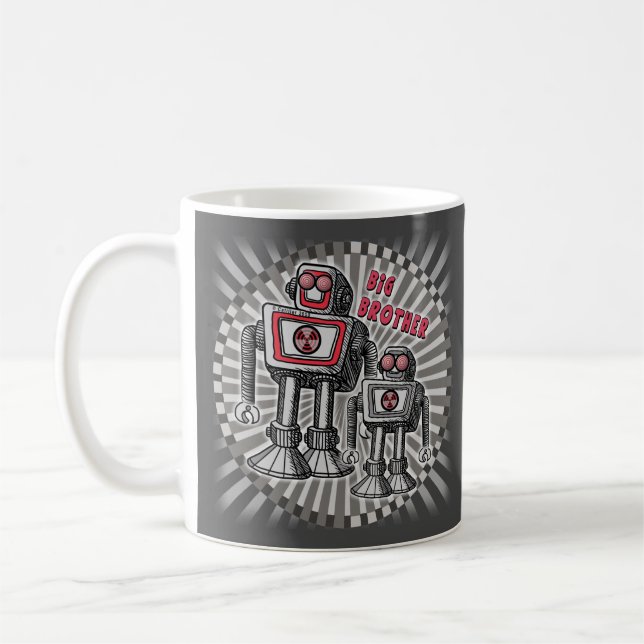 Big Brother Robot-Tasse Kaffeetasse (Links)