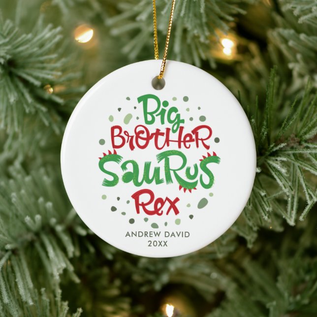 Big Brother Saurus Rex Personalisiert Dinosaur T-R Keramik Ornament (Baum)