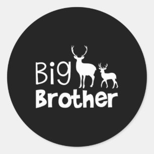 Big Brother Shirt - Hirschjagd für Großen Bruder Runder Aufkleber