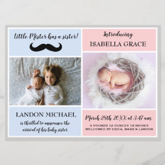 Big Brother Sibling Baby Birth Ankündigung