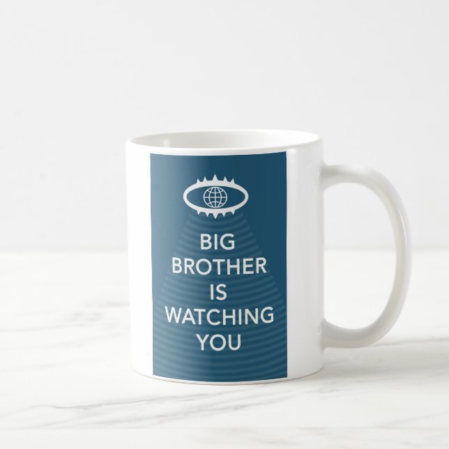 Big Brother sieht dir Slogan-Tasse von 1984 zu Kaffeetasse (Rechts)