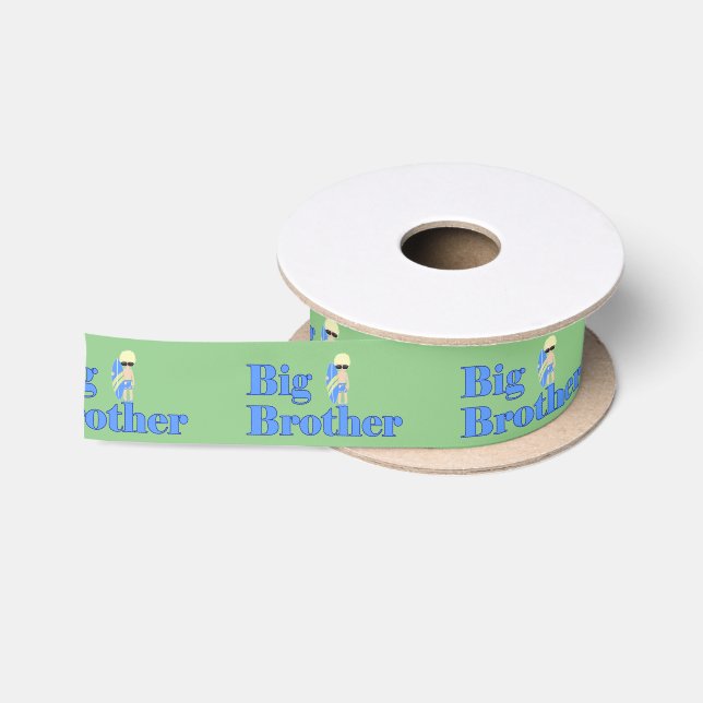 Big Brother Surfer Boy Sibling Green Satinband (Spule)