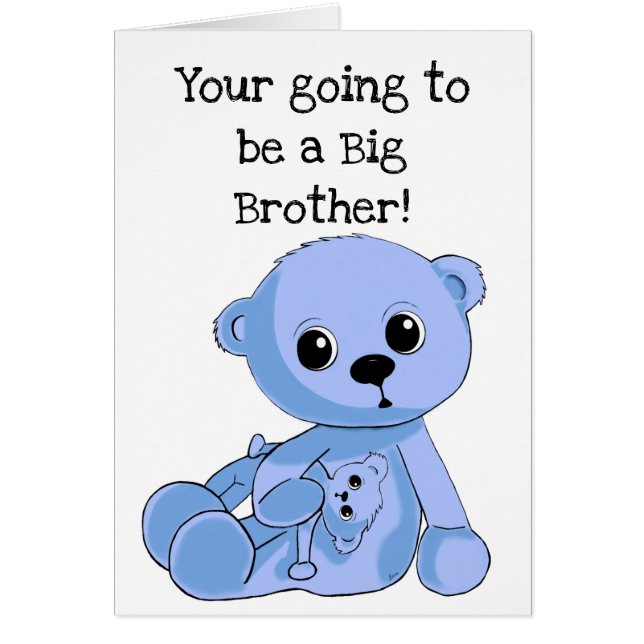 BIg Brother Teddy Bear Personalisiert Grußkarte (Vorne)