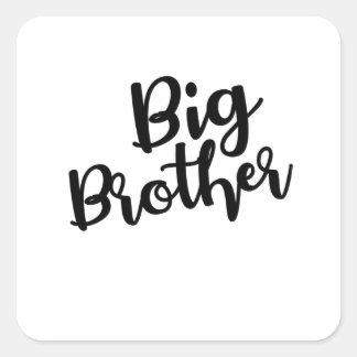 Big Brother text in Cursive Black style Quadratischer Aufkleber