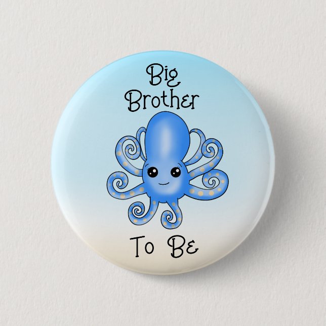 Big Brother | Tintenfisch Unterseegebiet Button (Vorderseite)