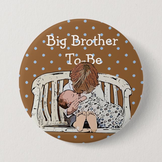 Big Brother to be Baby Shower Button (Vorderseite)