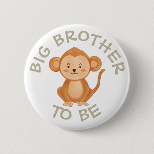 Big Brother to be Baby Shower Button Wild One Zoo