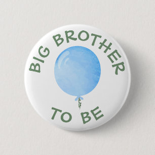 Big Brother to be Blue Balloon Baby Showknopf Button