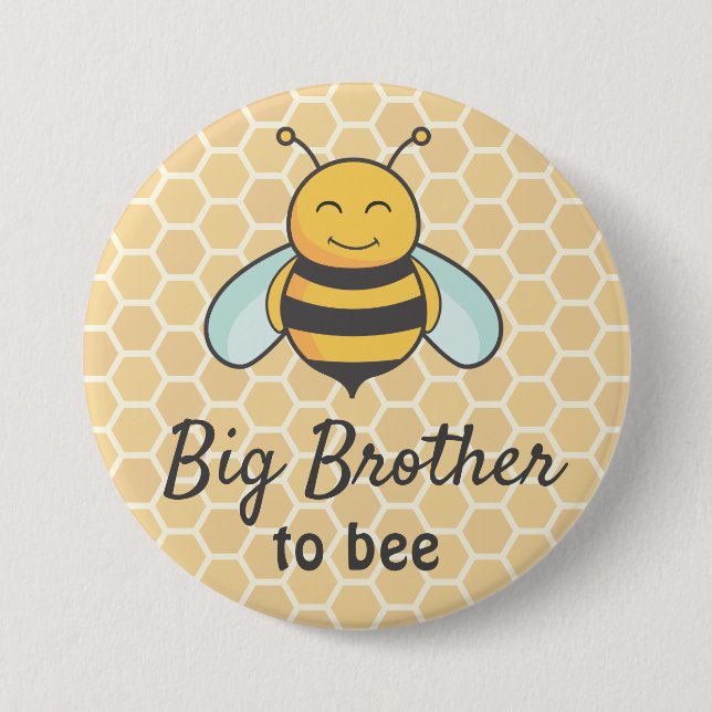Big Brother to be Bro Bumblebee Bee Baby Shower Button (Vorderseite)