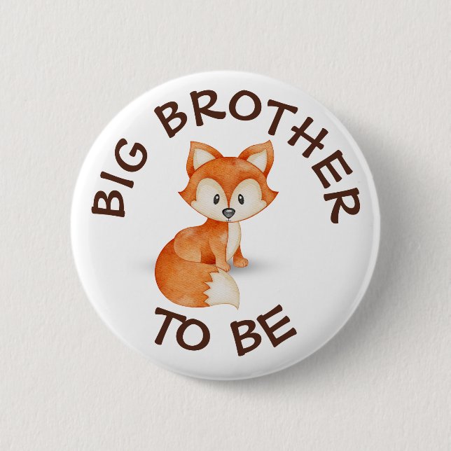 Big Brother to be Woodland Animals Baby Dusche Button (Vorderseite)