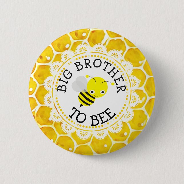 Big Brother to Bee Baby Showknopf Button (Vorderseite)