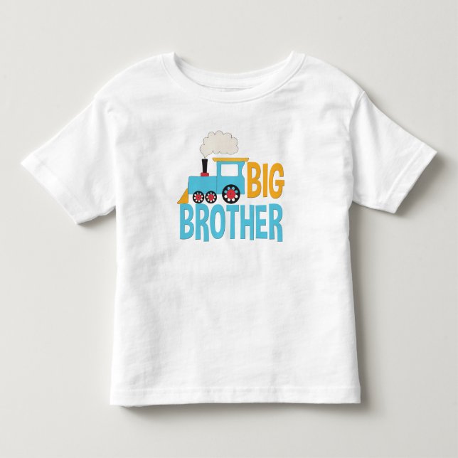 Big Brother Train Shirt niedliche Ankündigung blau (Vorderseite)