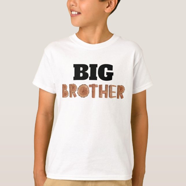Big Brother Watercolor HolzIllustration T-Shirt (Vorderseite)