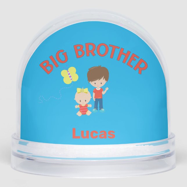 Big Brother with Baby Sister Personalized  Schneekugeln (Vorderseite)