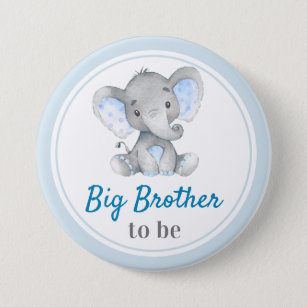 Big Brother zu Baby Boy Dusche Elephant Blue Button