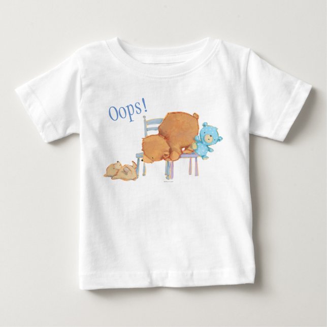 Big Brown Bear, Calico & Floppy Share zwei Stühle Baby T-shirt (Vorderseite)