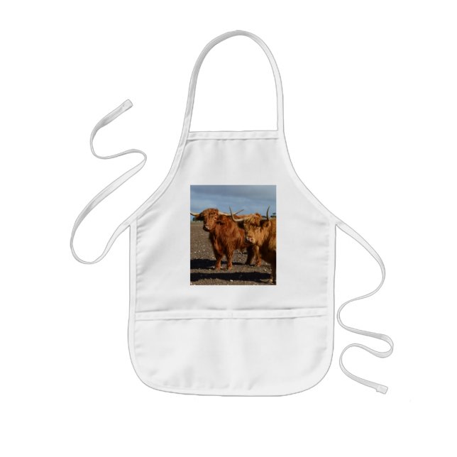 Big Brown Highland Cows, Kinderschürze (Vorne)