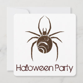 Big Brown Spider Halloween Party Invitation 2