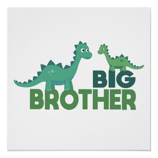 Big Bruder Dinosaurier Cartoon Jungs Zimmer Poster (Vorderseite)