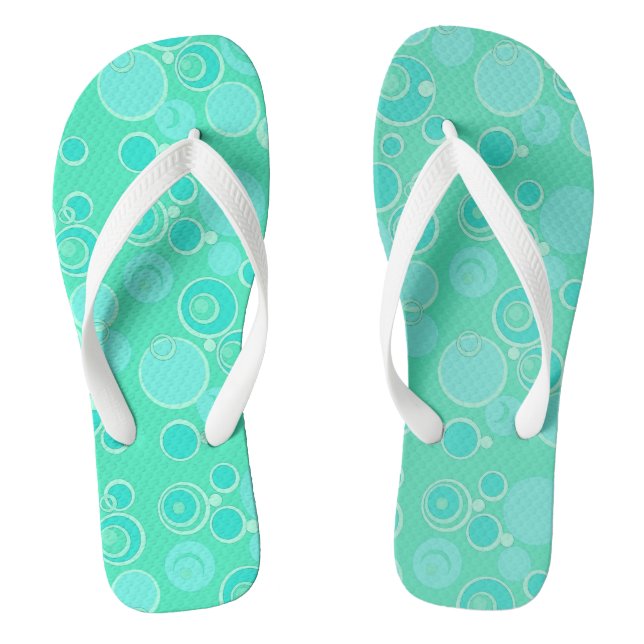 Big Bubblegble Blasen Überall Aquamarin vielen Dan Flip Flops (Fußbett)