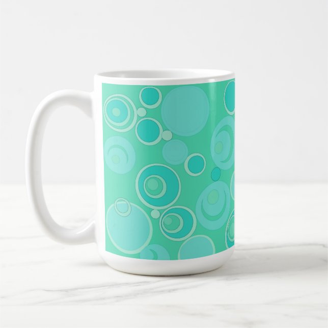 Big Bubblegble Blasen Überall Aquamarin vielen Dan Kaffeetasse (Links)