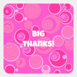 Big Bubblegum Blasen überall Pink Danke Quadratischer Aufkleber
