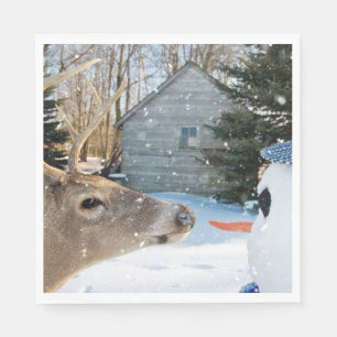 Big Buck Dee mit einem Schneemann Serviette